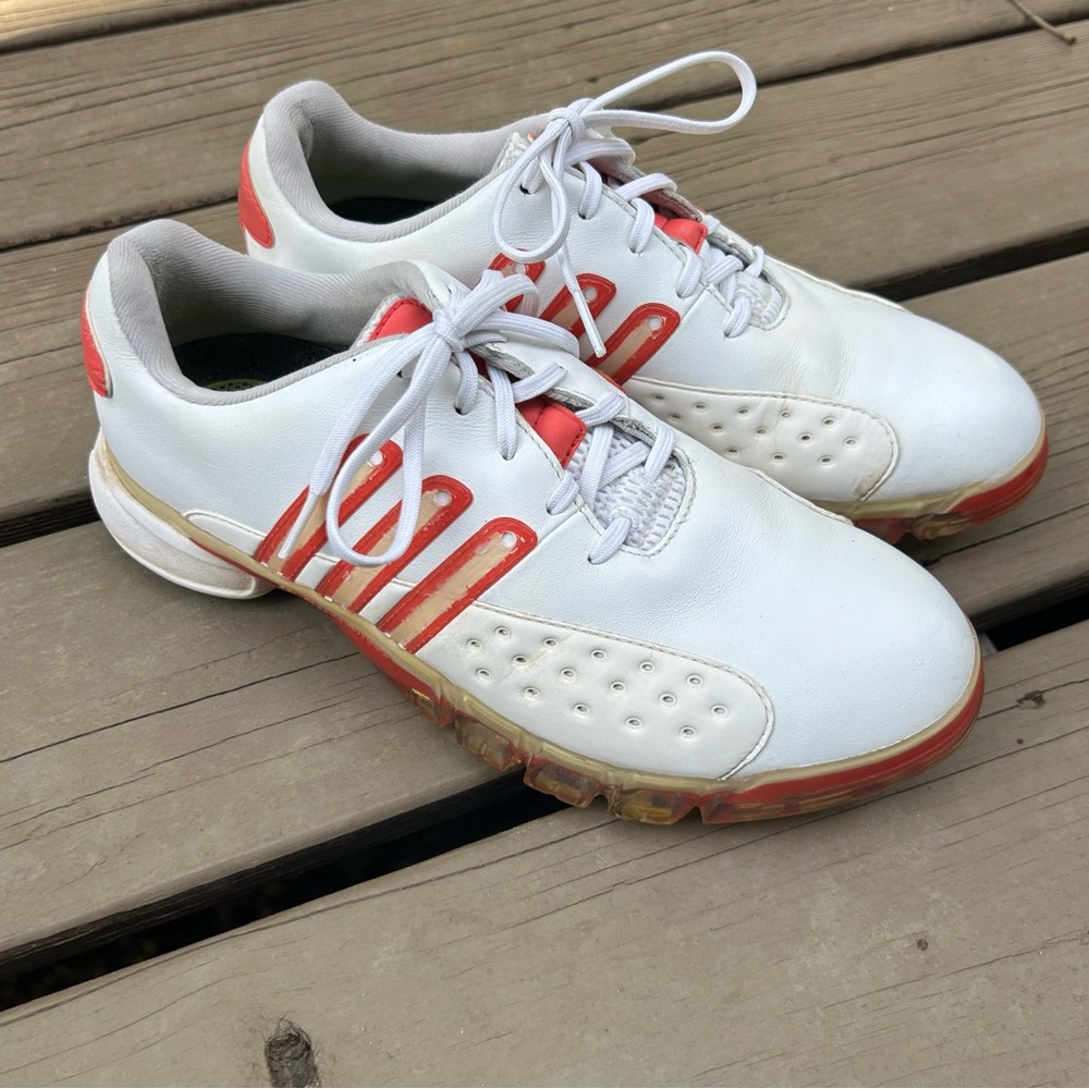 adidas White and pink Golf Shoes